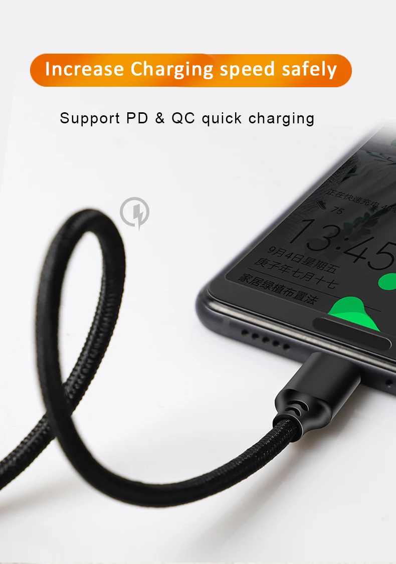 1000mm 3.3ft Nylon Braided and Alloy shell Case USB Type C 3ft 5A Fast Charging Cable built in emark chip - ANKUX.COM