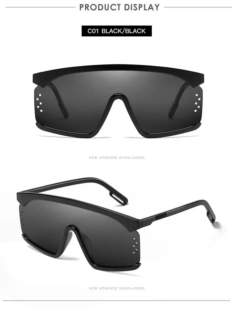 2020 Newest Trendy Men Women Square Sunglasses Gradient Shades UV400 Half Frame One-Piece Lens Sunglasses