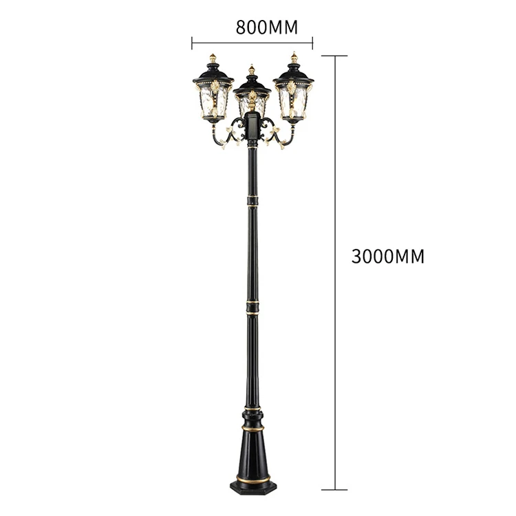 Factory European Style 2M 3M aluminum yard street garden pole light