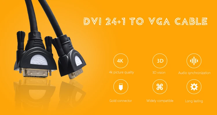 Best price 5m video tester dual monitor converter dvi 24+1 to vga cable for projector - ANKUX.COM