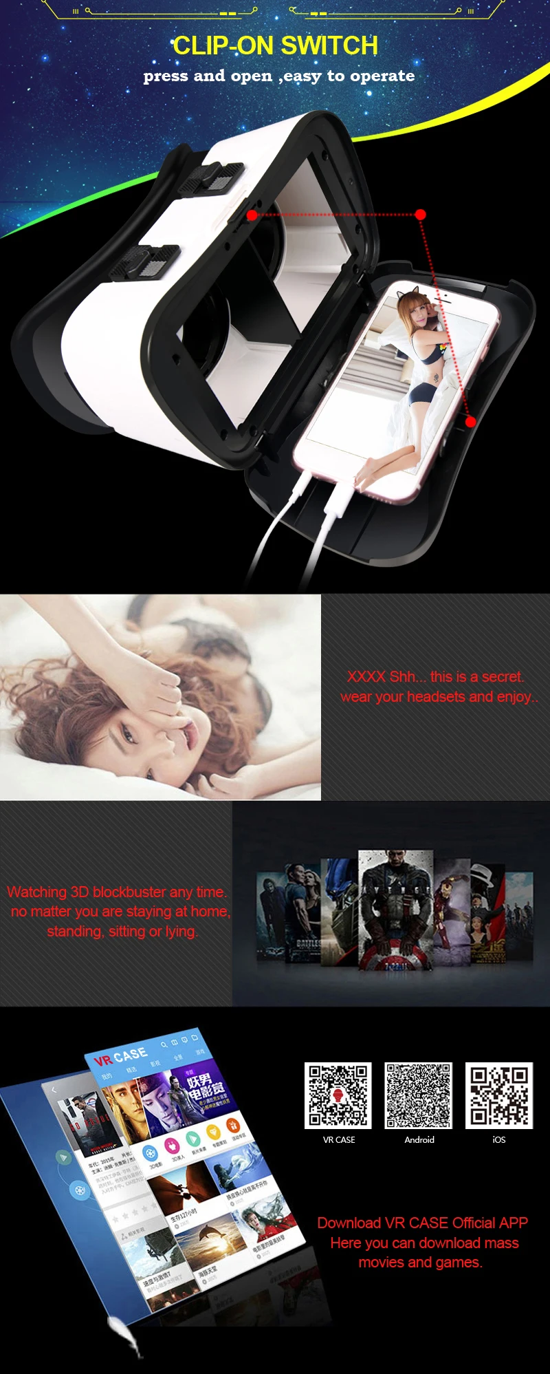 New Design 3d Vr Glasses Virtual Reality For Video Augmented Reality Vr