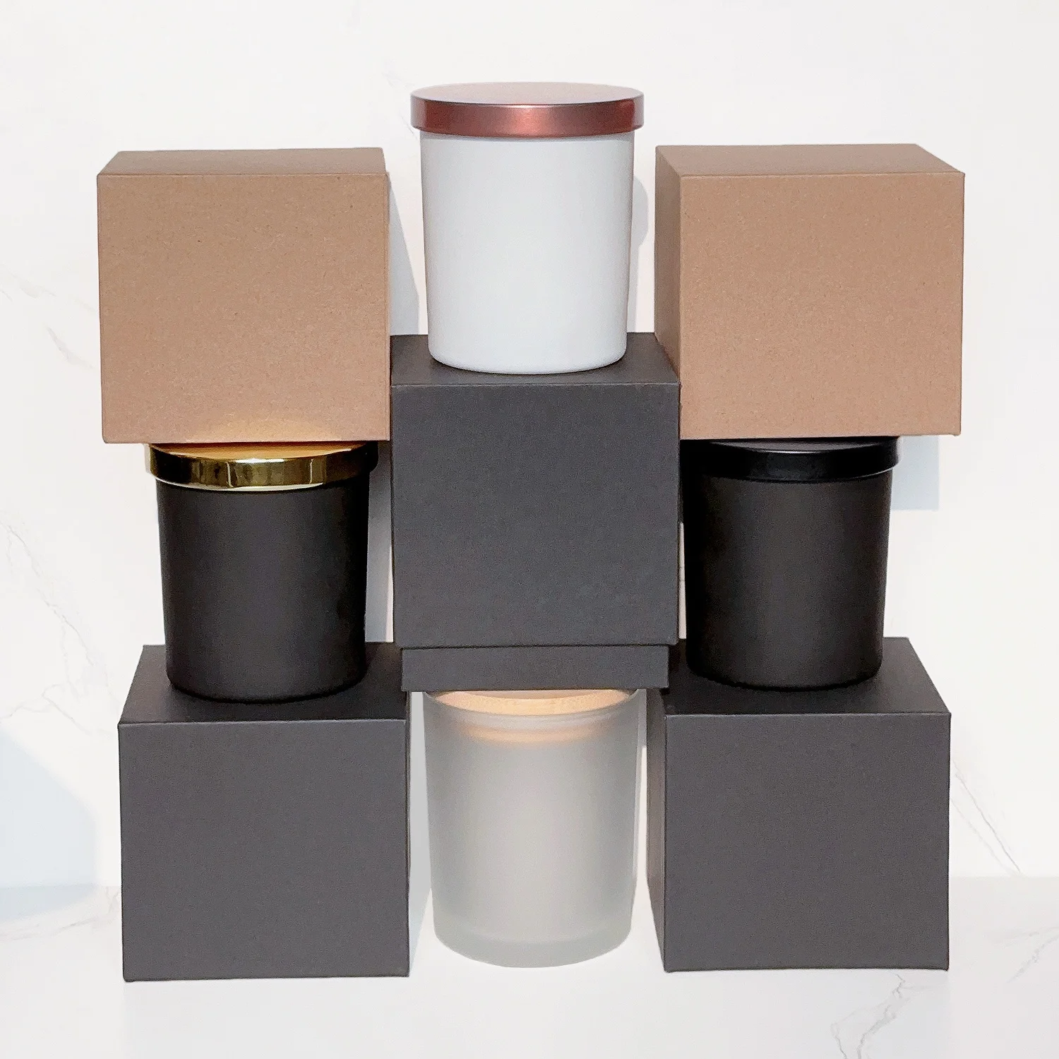 Luxury Round Kraft Papercovered Box For Scented Candle Buy Round