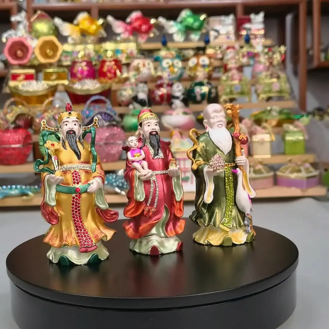 Fuk Luk Sau Three Star Gods Figurines - Chinese Blessing Ornaments