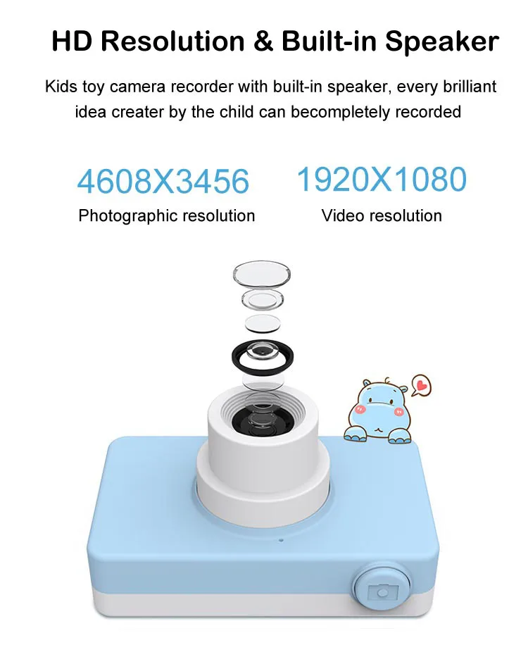 New Arrival Cute Kid's Camera CDC-03 Cartoon HD Screen Kid's Enlightenment Toy Birthday Gift Photo Video Camera