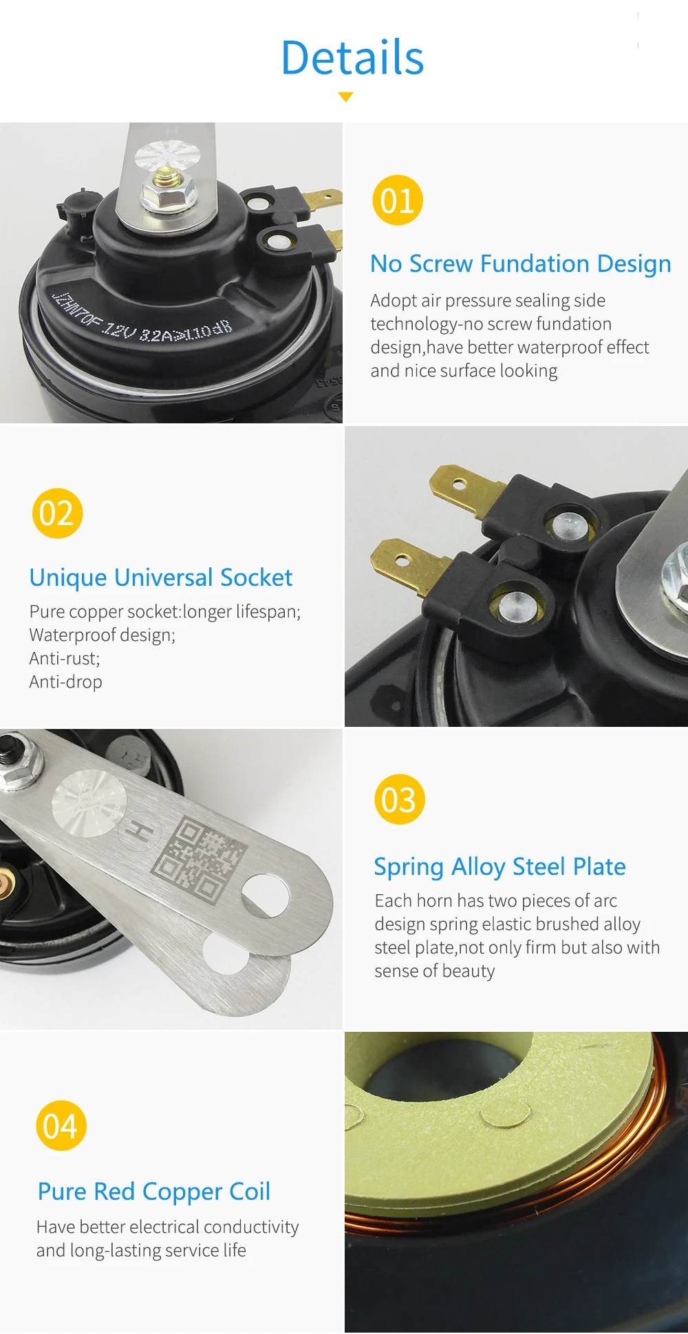 Jingzuan Bright Design 12v Car Horn Snail Horn For Universal Buy Car