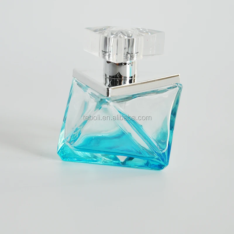 30ml 50ml 100ml Blue Diamond Shape Empty Spray Glass Perfume Bottle