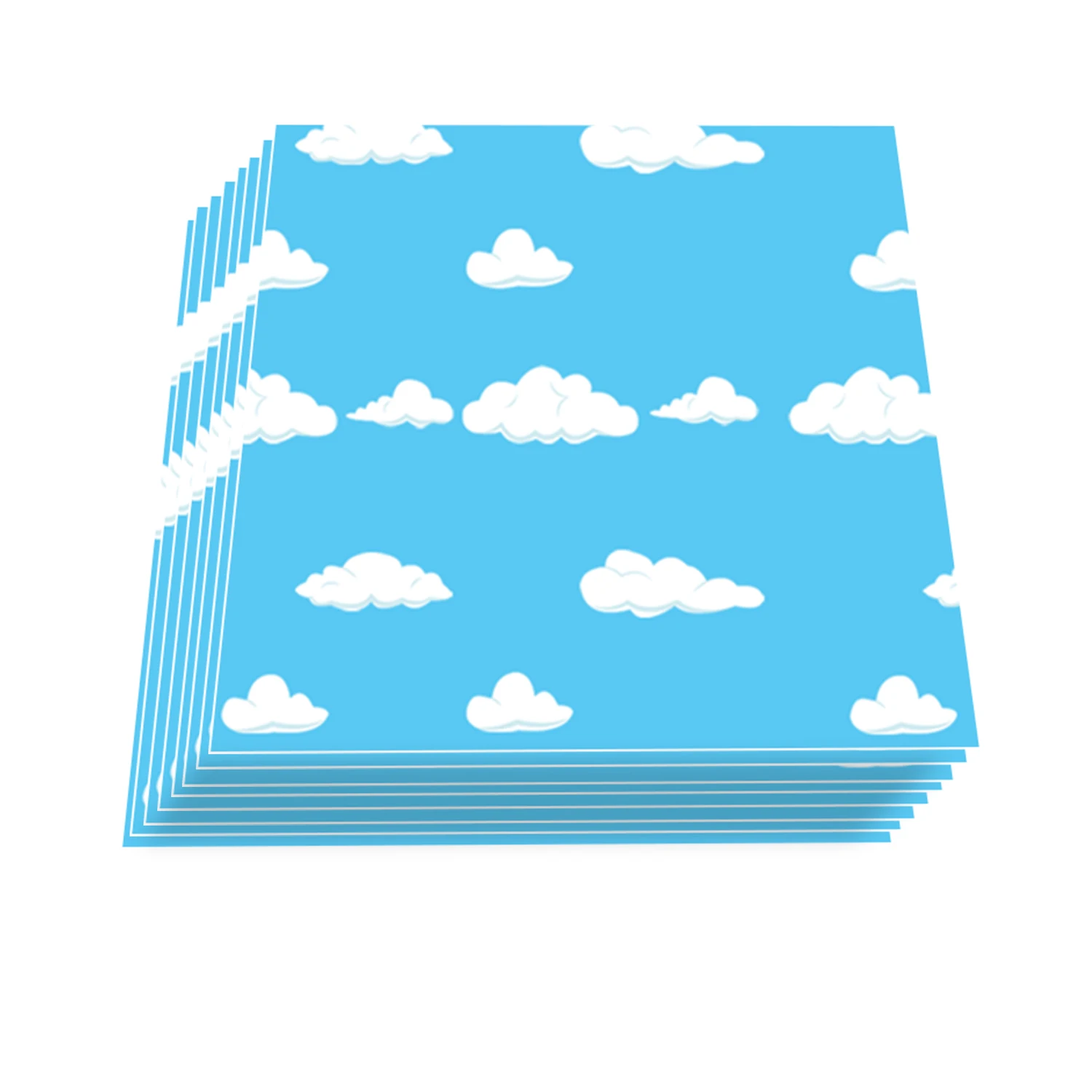 Blue Sky And White Cloud Theme Party Supplies Set Disposable Paper Cups
