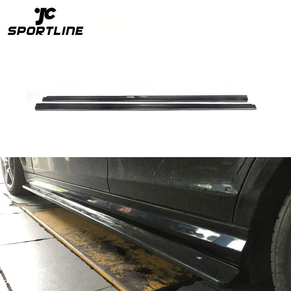 Carbon Fiber Rear Bumper Extensions for Mercedes Benz W204 C63 AMG Side Skirt