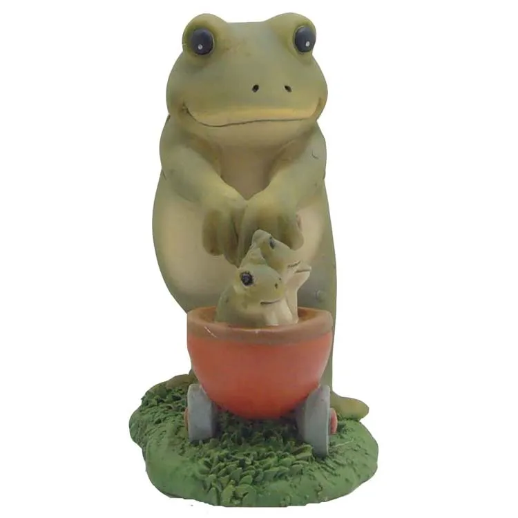 Factory handmade resin animal figurines frog garden decoration