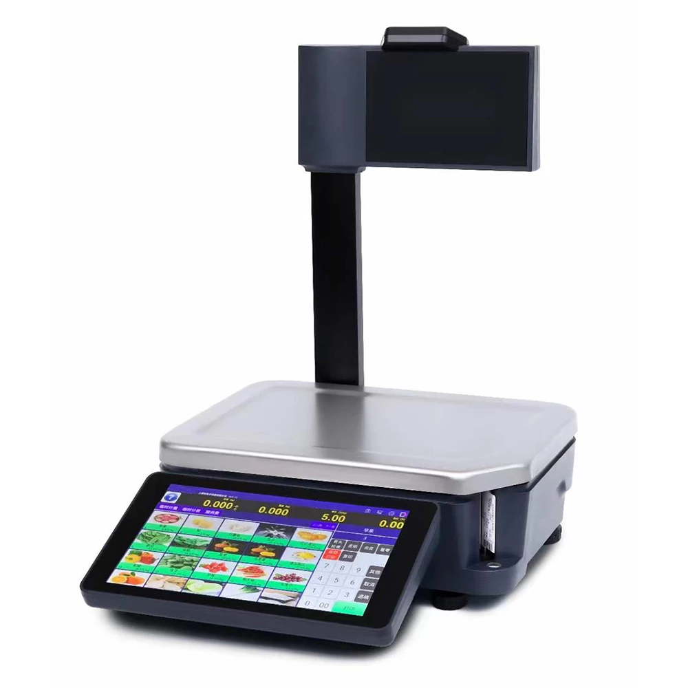 ai recognize scale barcode label printing scale 30kg electronic weighing scale print details