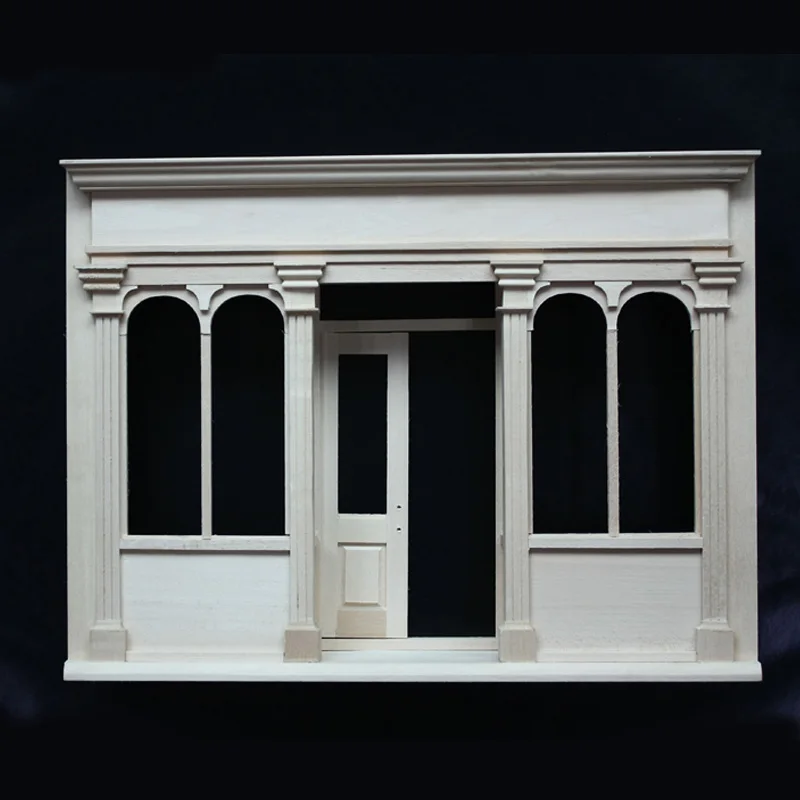112 Wooden Doll House Miniatures Diy House Kit Shop Front Corner