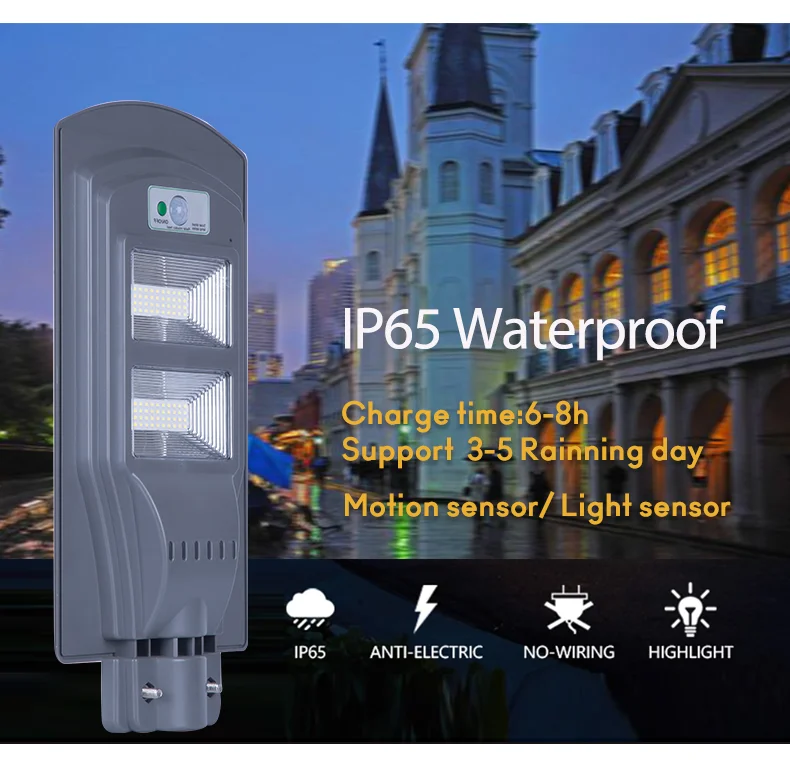 allen in één zonne Waterdichte openluchtlamp van de straatlantaarn intelligente zonnestraatlantaarn 40W IP65