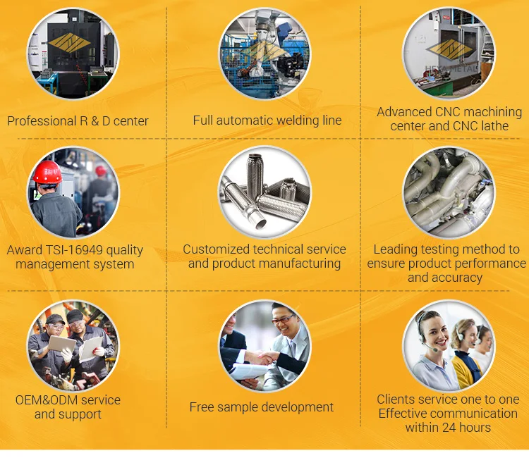 Car Performance Flexible Pipe Exhaust With Inner Braid Exhaust Flexible