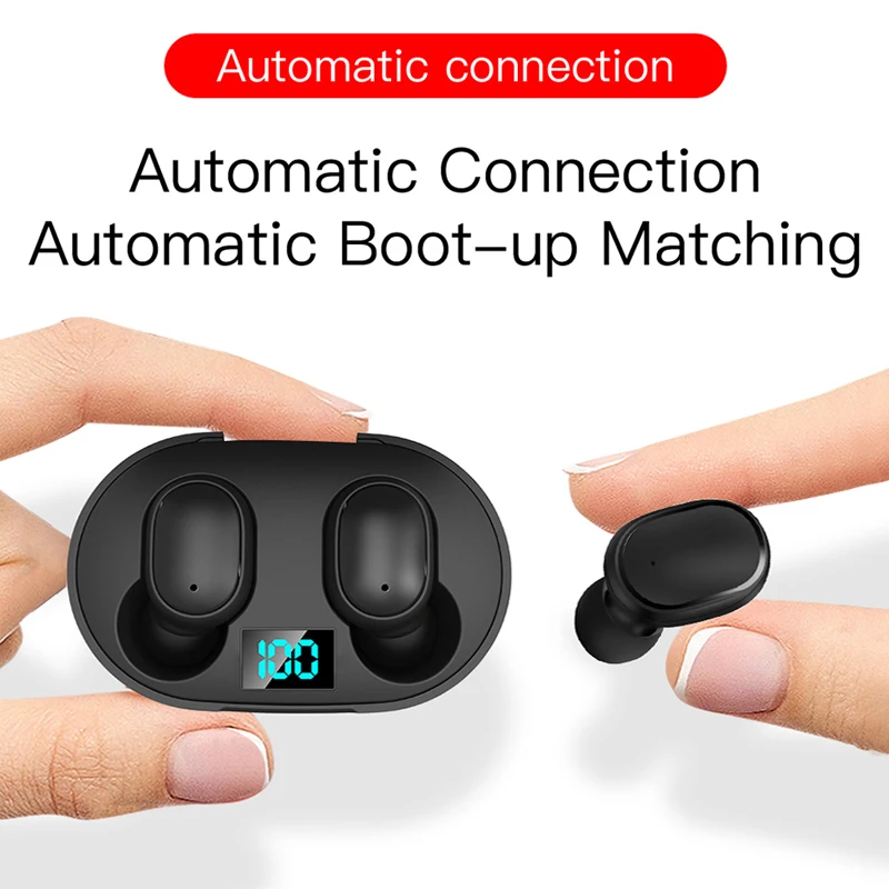 E6S TWS Wireless Earphone for Redmi Airdots Earbuds LED Display Bluetooth V5.0 Headsets with Mic for iPhone Huawei Samsung - ANKUX.COM