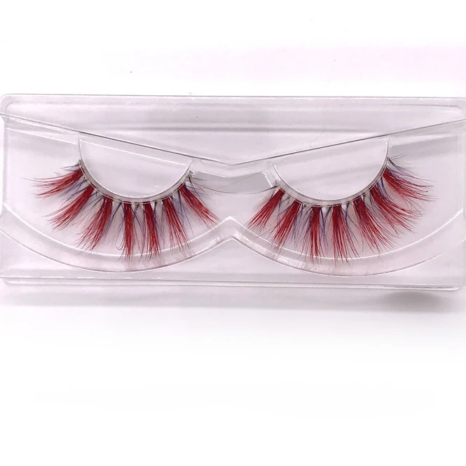 Hot selling high quality colored false stage eyelash private label crazy mink eyelashes