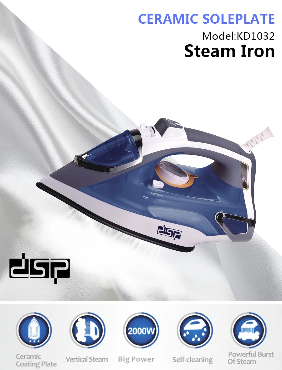Dsp Steam Iron Selfcleaning With Temperature Control 2000w Powerful