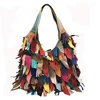 Women Multicolor Boston Bag Pu Leather Colorful Patchwork Large Tote Handbag Hobo Purse Crossbody Big Bag