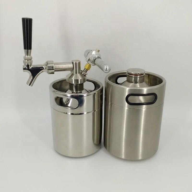 Stainless Steel Draft Beer Growler Keg With Mini Keg Dispenser Co2