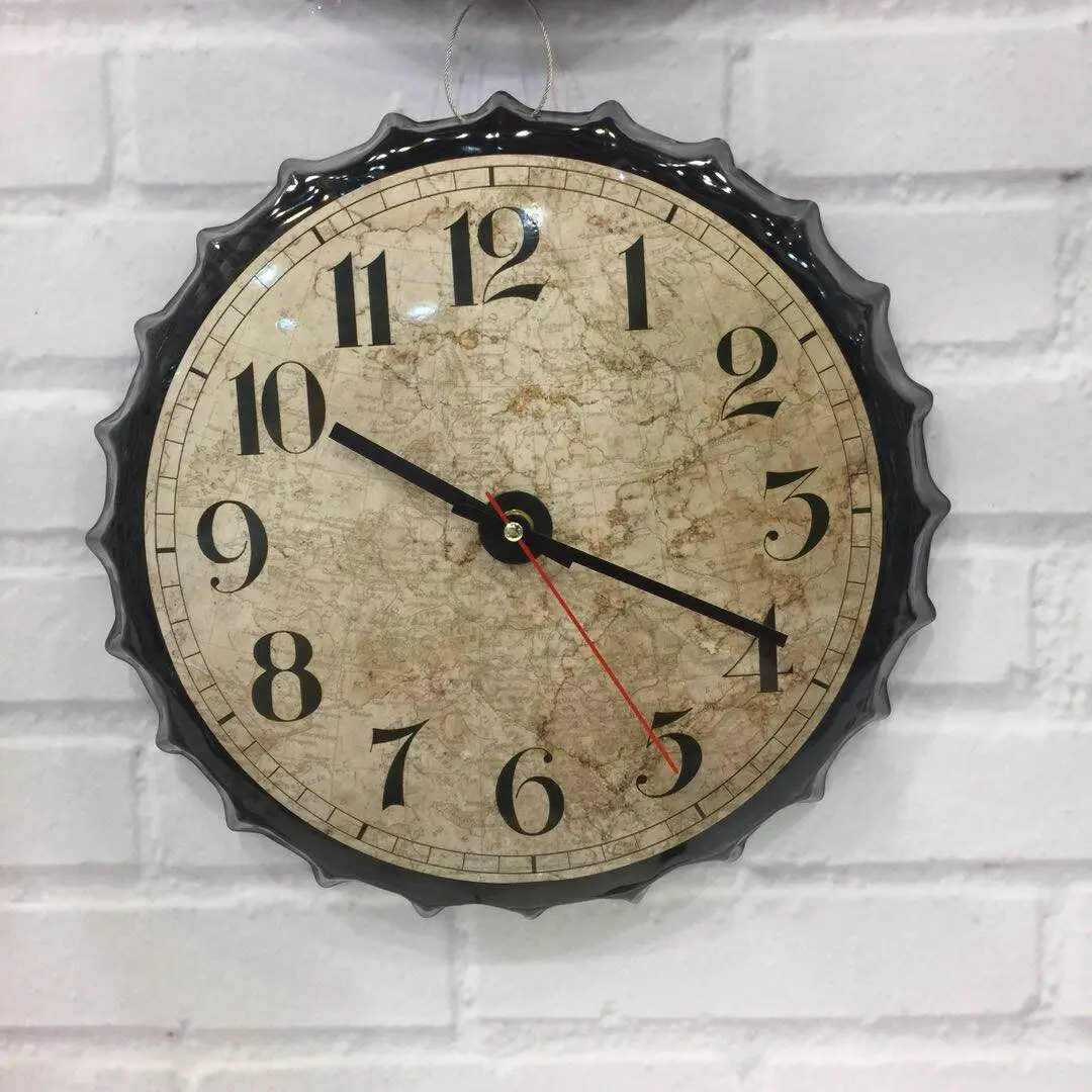 Customized Vintage Tin Clock Bottle Cap Sign Clock For Wholesale Buy