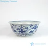 RYVH14 Blue and white mandarin duck porcelain large bowl