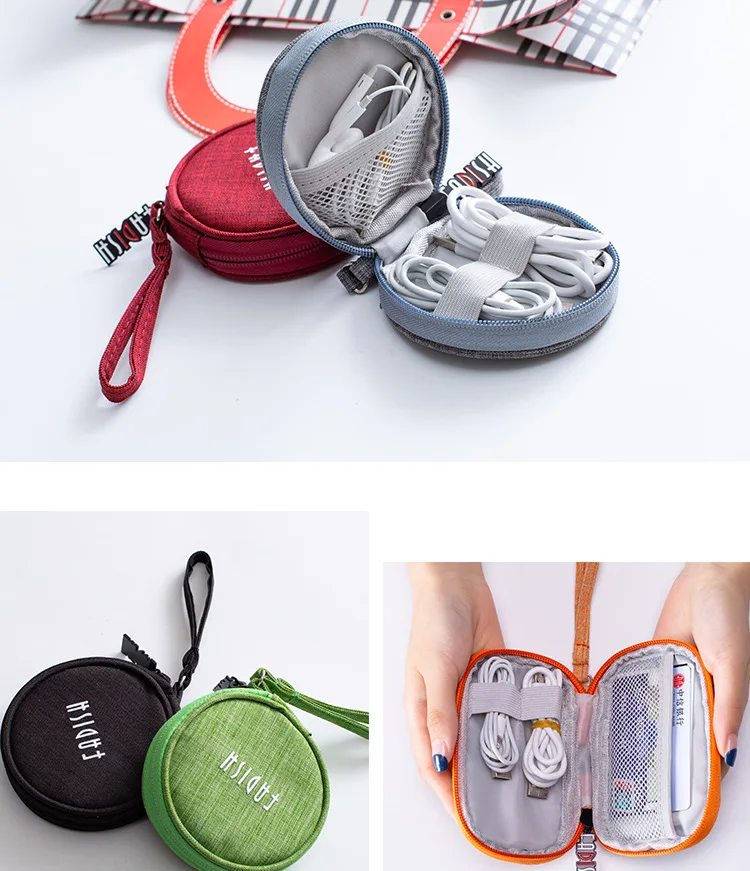 Mini digital organizer bag headphone charger data cable storage bag