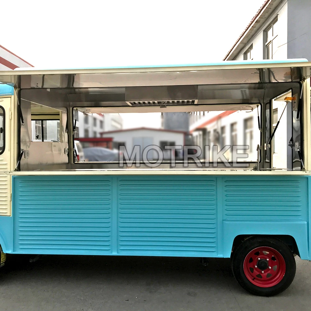 复古可丽饼水果冰淇淋热狗咖啡帕尼尼自动售货机食品拖车 4 轮车