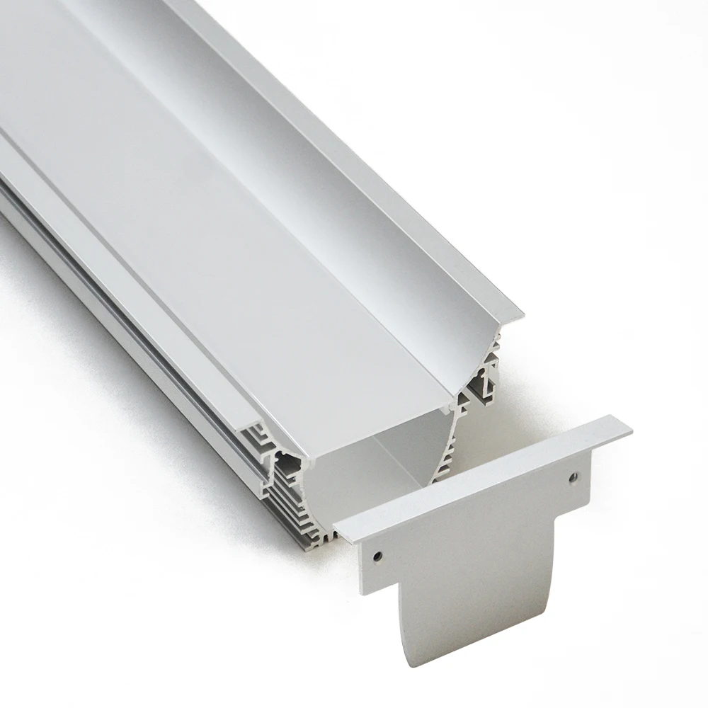 wall recessed aluminum heat sink extruded led profile 90mm width with driver design for led strip lighting