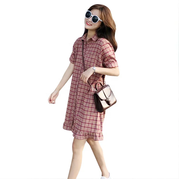 New Design Best Selling Korean Dress Women Casual Dress Plaid Dress Buy Women Dress,Aline