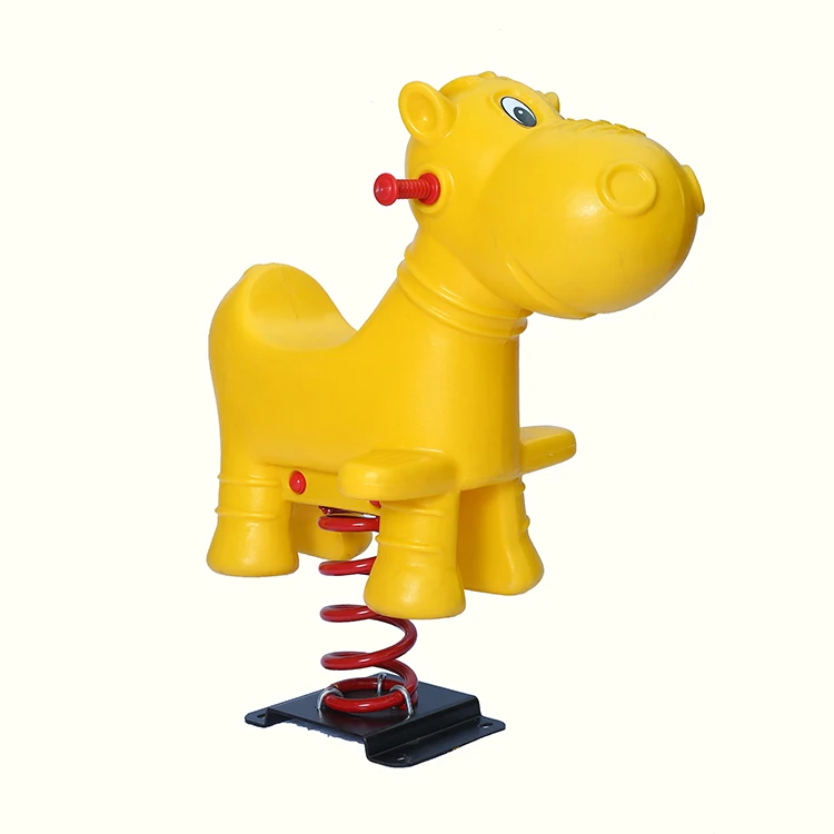户外五颜六色的塑料儿童动物骑弹簧摇马