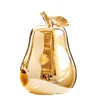 White Ceramic Gold Leaf Pear Decorations For Kitchen Table Decor