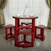 Furniture factory distressed paint tea table multi-functiona convenient dining table set