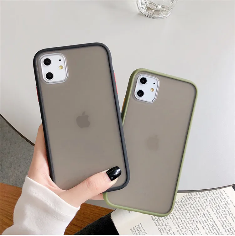 Mint Hybrid Simple Matte Bumper Phone Case  For iPhone 11 Pro Max XR XS Max 6S 8 7 Plus Shockproof Soft TPU Silicone Clear Cover