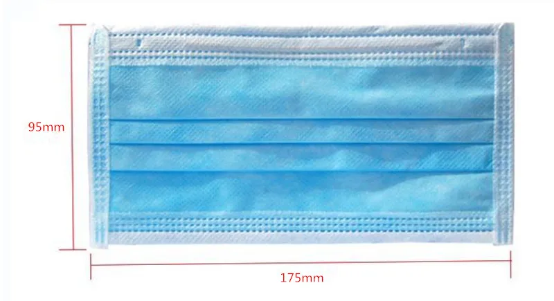 blue disposable 3ply non-woven surgical medical dust face mask