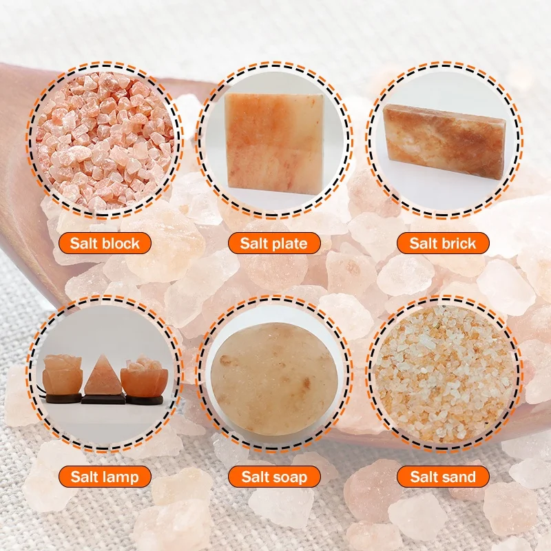 Natural Himalayan Salt Brick salt particles salt granules china manufacture for BBQ steam aroma oil based products factory