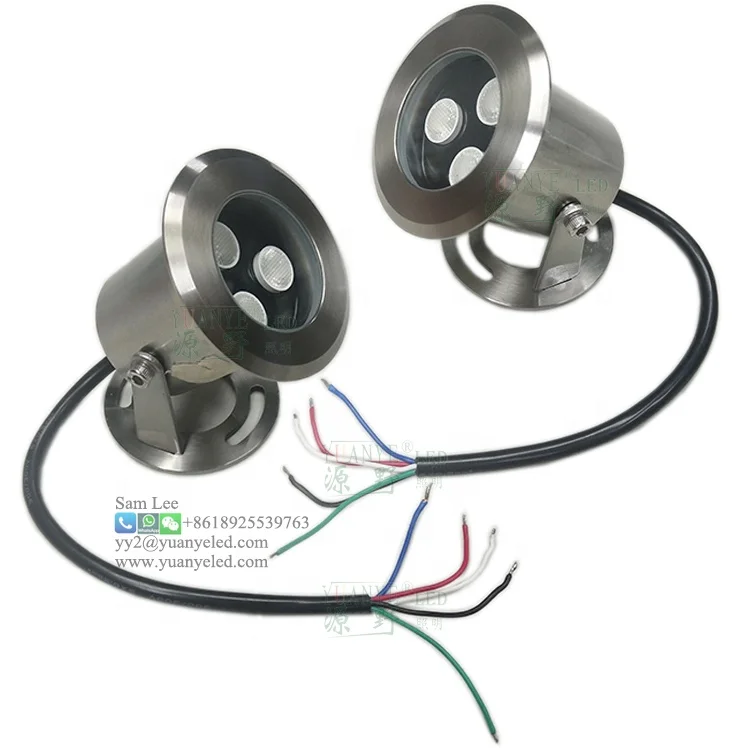 6w RGBW 6000K dc 12v 24 v flood dmx512 round stainless steel waterproof pool submersible light 12v waterproof led ip68