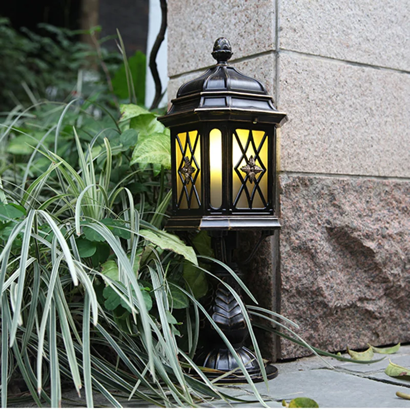 New European Style Retro Outdoor LED Garden Lights Pillar Gate lights