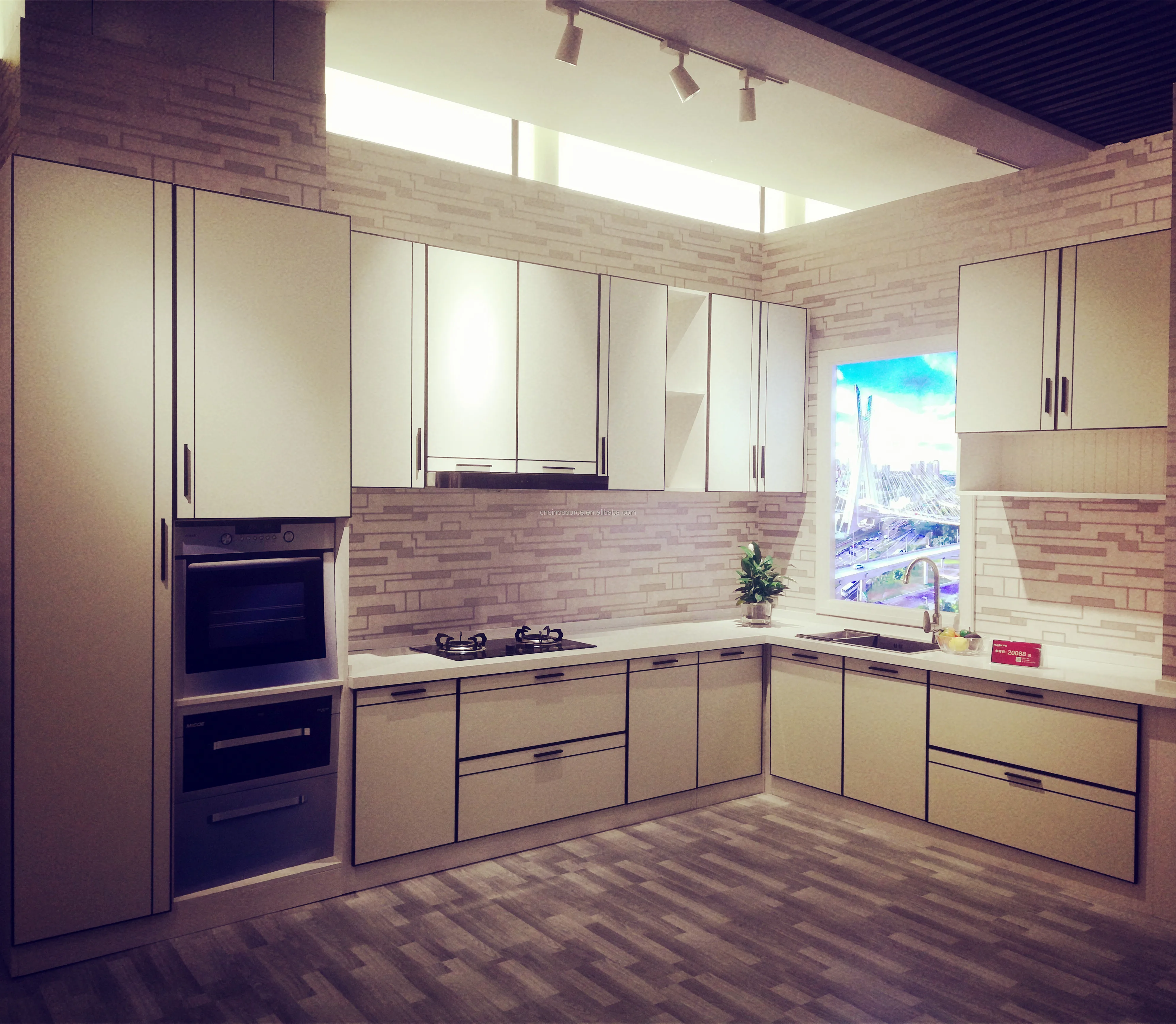 Wholesale 2019 New Designs Aluminum Carving Door Modular Kitchen