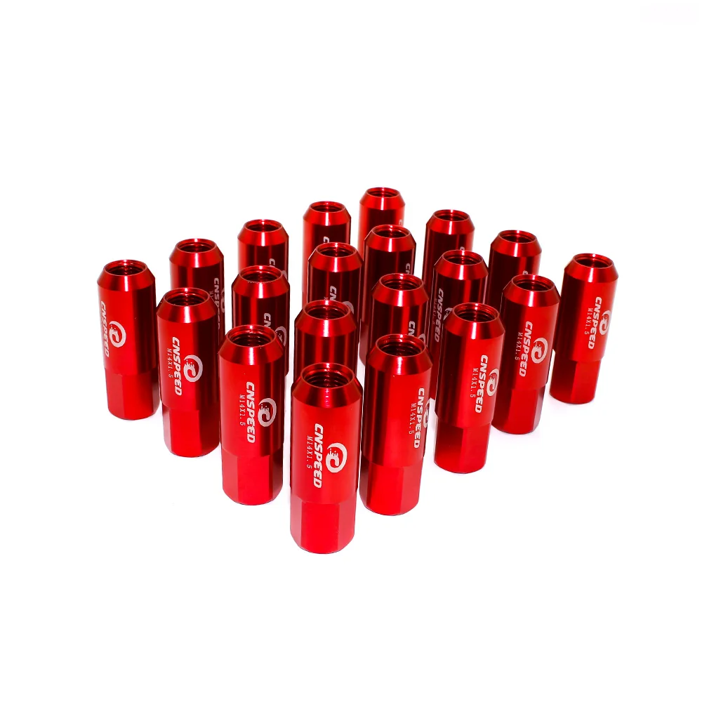 Cnspeed 20pcs 60mm Car Wheel Nuts M14x1.5 Thread Size Racing Aluminum