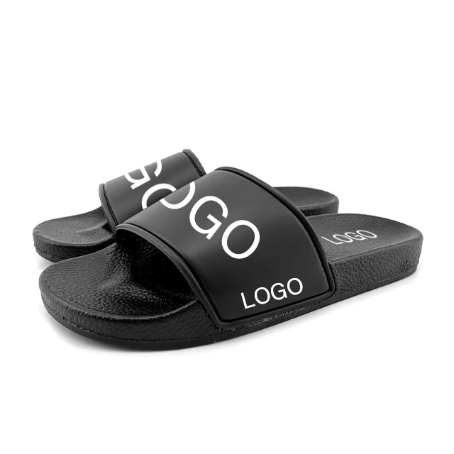 Greatshoe plain slide sandal,black pvc mens slide footwear sandal custom logo slide sandal men slipper