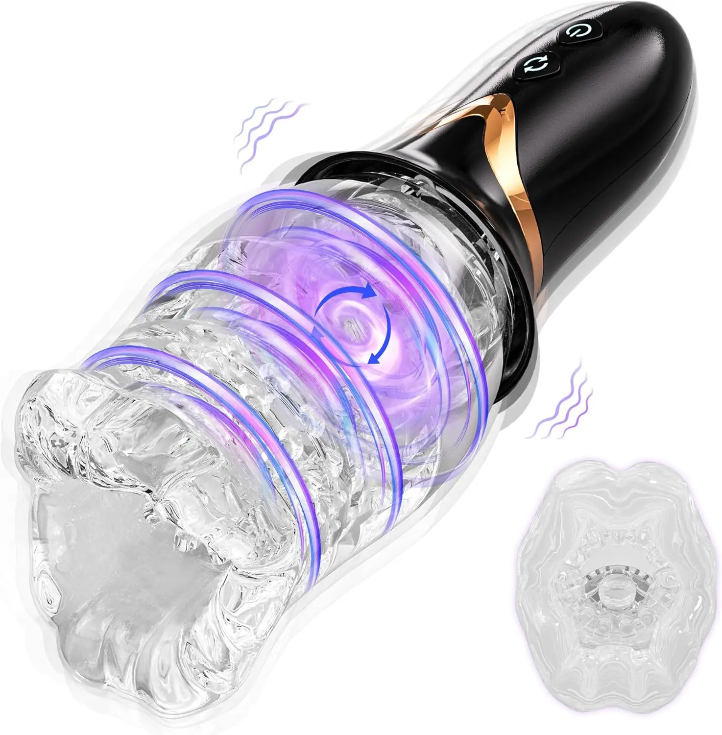 CHIYUAN TikTok Trend Male Gawk Gawk 3000 Adult Sex Toy Oral Glans Trainer  Penis Massage Rotating Sucking Masturbator Cup for Men