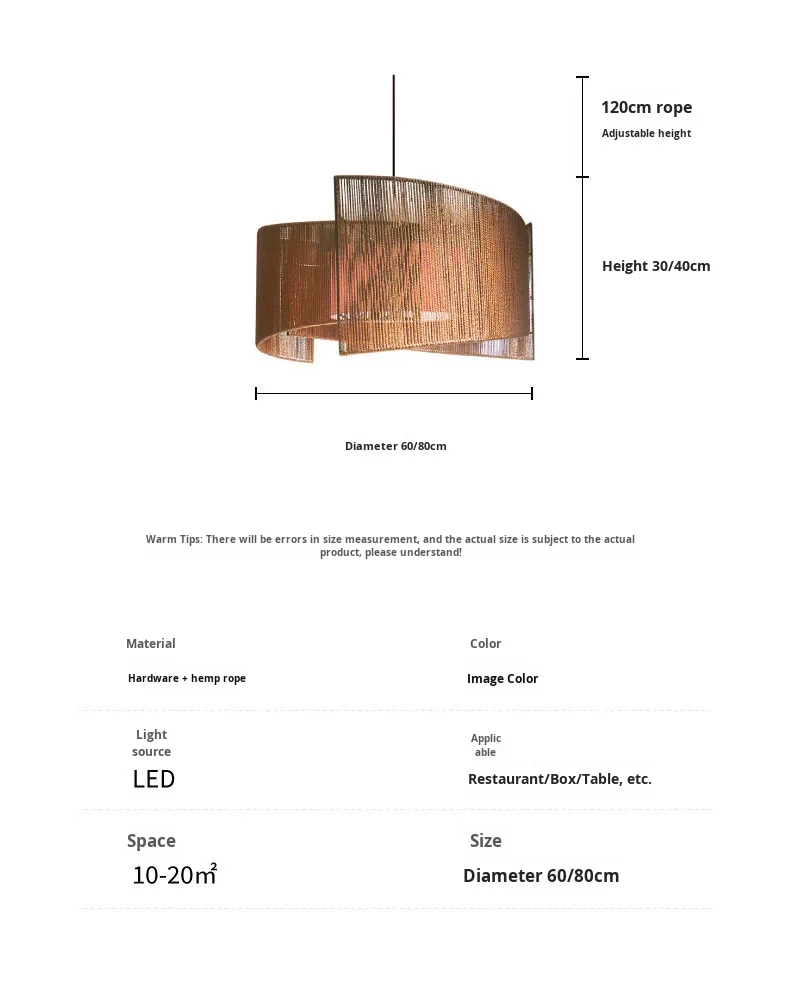 product dining room chinese style suspended chandelier hemp rope for hotel restaurant banquet hall private room creative design china-7