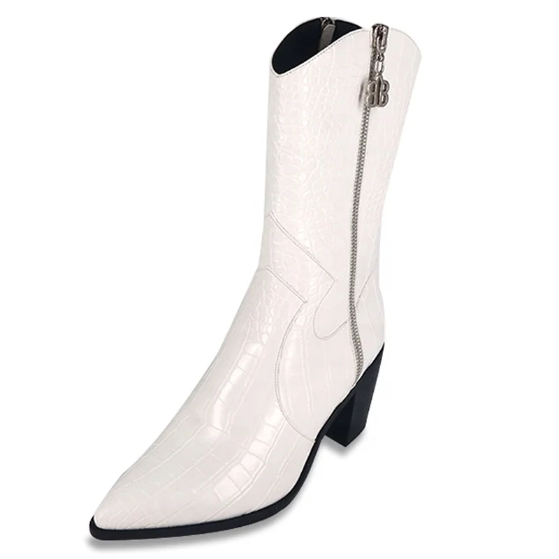 botas vaqueras blancas hombre