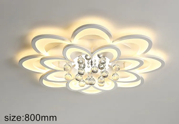 Modern flower-shape ceiling light modern acrylic led light crystal decorative indoor ceiling lighting for living room lamps