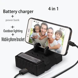 DIY power bank 4*18650 charger outdoor lighting charging treasure 3-in-1 battery charger AAA Battery Charger