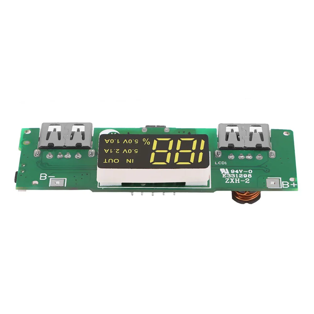 LED Dual USB 5V 2.1A Micro USB Input Power Bank 18650 Battery Charger Board Overcharge Overdischarge Short Circuit Protection