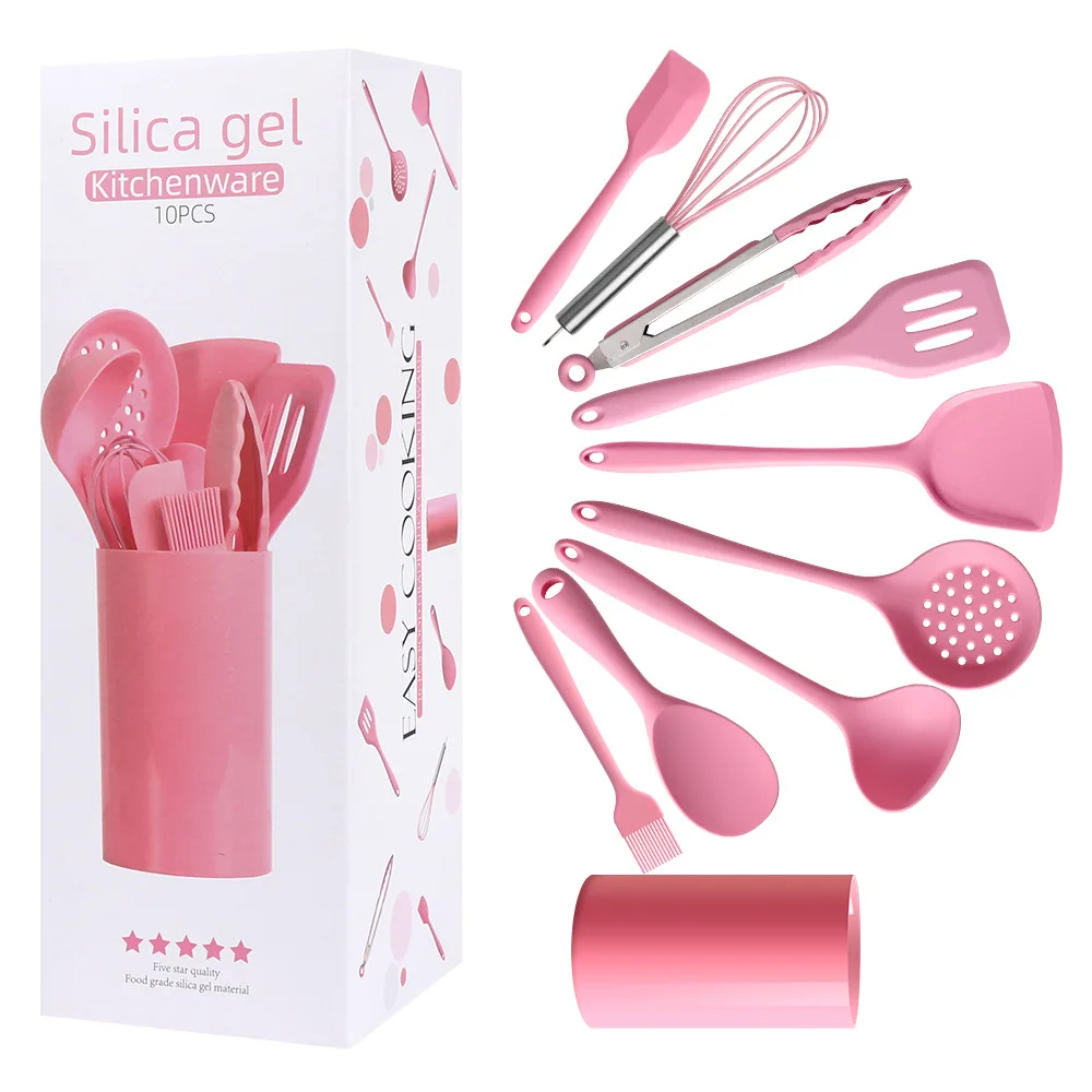 
Heat Resistance 11 Pcs Pink Kitchen Accessories Wooden Handle Cooking Tools Silicone Spatula Kitchen Utensil Set From China 