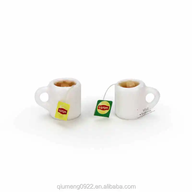 2PC Doll house miniature tea with milk cups food drink beverage toy decor  ZH