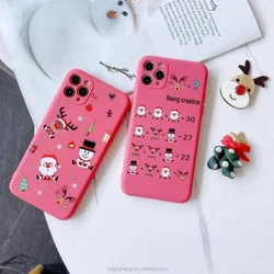 Christmas gift mobile phone case for iPhone12 cute deer snowman soft TPU silicone girl case for iPhone11Pro/xsmax