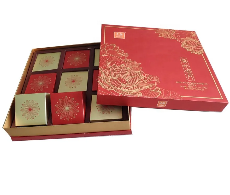 custom red paper chinese tea gift box