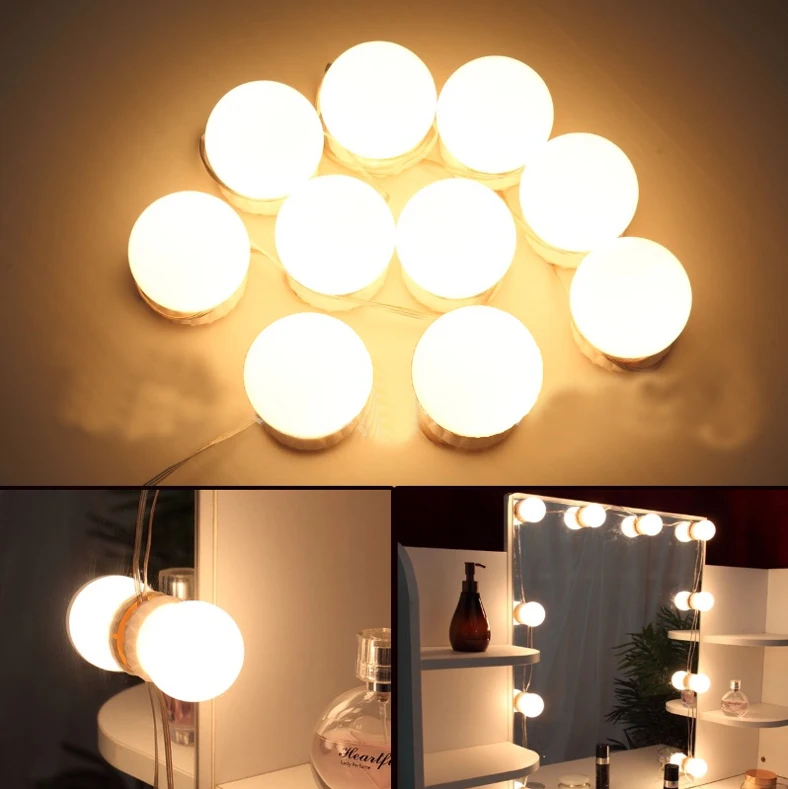 Makeup Mirrors Cosmetic Lights USB Touch Dimmer Led Vanity Mirror Lights Kit Hollywood Luminous White Set SCOTT Body Lamp Switch